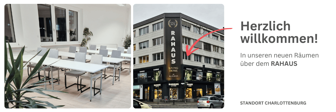 Unsere neuen Schulungsräume in der Kantstraße 151